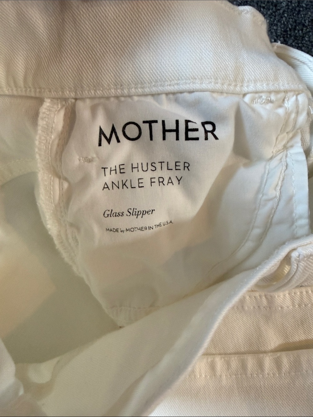 MOTHER The Hustler Ankle Fray Jeans White Size 27 High Rise Raw Hem Cropped - Picture 5 of 9
